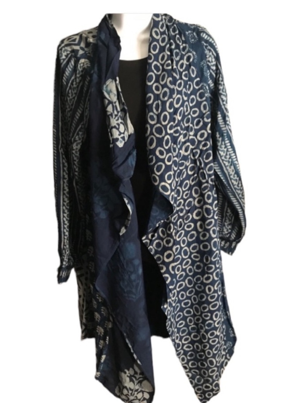 NWT Sacred Threads Navy Printed Duster Jacket